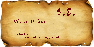 Vécsi Diána névjegykártya